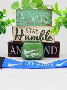 Nike OFF WHITE Design Protective Case for AirPods Pro 3 (2025) Glossy Olive